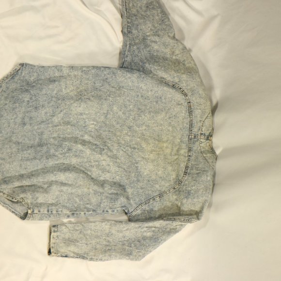 Monique Fashions Acid Washed Studded Denim Top Sz Small - Picture 10 of 10